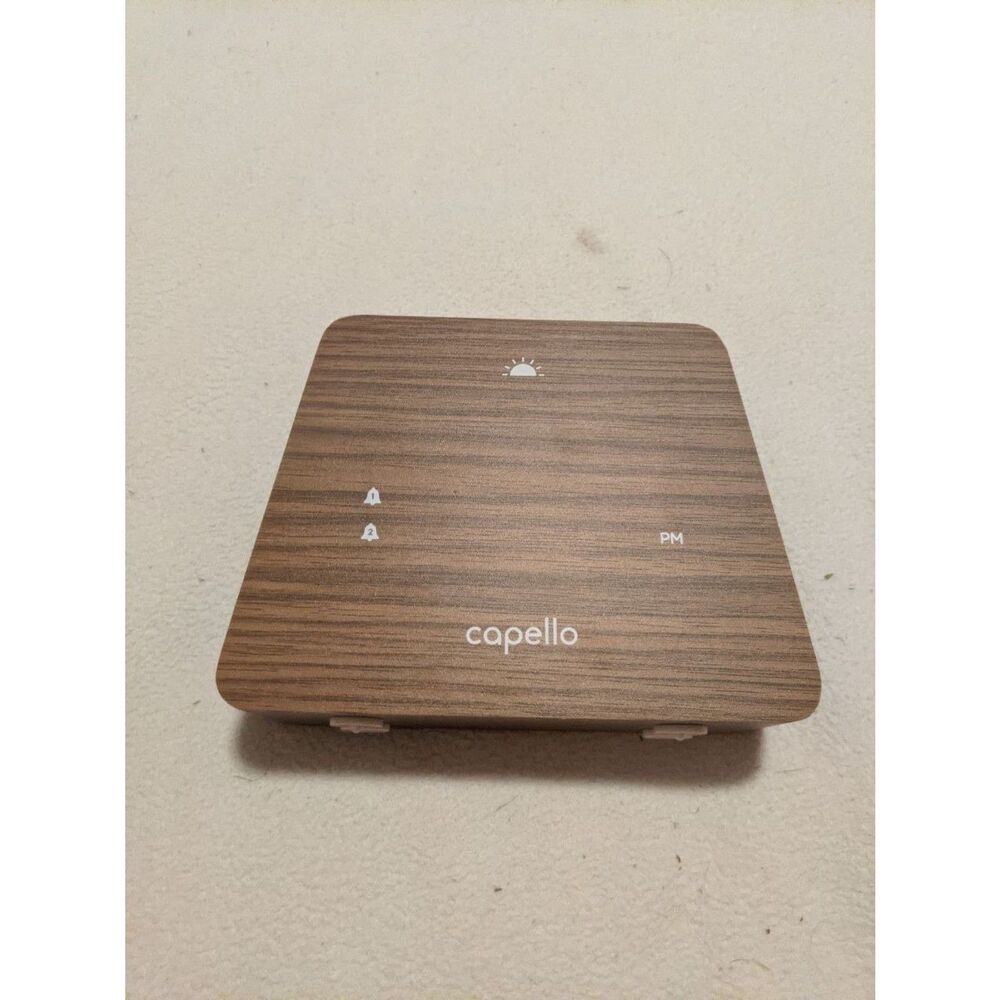 Capello Wood Grain Digital Alarm Clock Dual Alarm Modern Mantle Tabletop